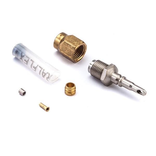 Male quick connector components with cap for joint on DMT cable